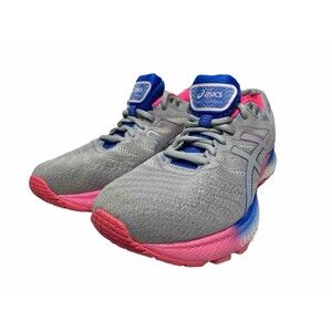 ASICS Gel-Nimbus 17 Knit Womens Size 9 Gray/Pink/Blue Running Shoes Excellent!